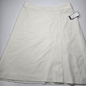 Nine West NWT  Winter White Lined Pencil Skirt W/ Side Split Size 10